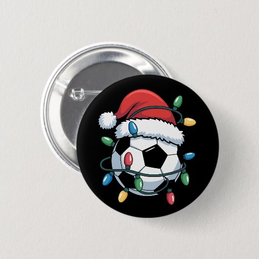 Weihnachtsmann Fußball Sport Weihnachten Fußballsp Button (Vorne & Hinten)