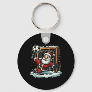 Weihnachtsmann Fußball Torwart Sport Spielen Weihn Schlüsselanhänger