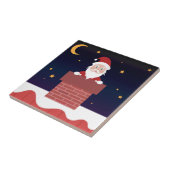 Weihnachtsmann geht am Weihnachtsabend den Schorns Fliese (Seite)