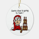 Weihnachtsmann geht zur Stadt Keramik Ornament (Links)