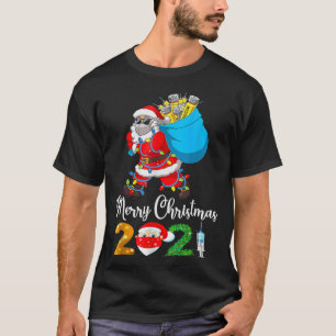Weihnachtsmann geimpft Weihnachtslicht frohe Weihn T-Shirt