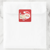 Weihnachtsmann-Geschenkaufkleber Quadratischer Aufkleber (Tasche)