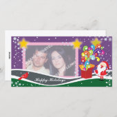 Weihnachtsmann, Geschenkboxen und Kardinal Fotokar Feiertagskarte (Vorne/Hinten)