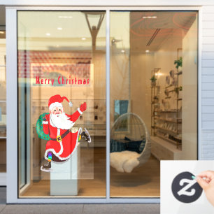 Weihnachtsmann - Geschenke für alle - Frohe Weihna Fensteraufkleber