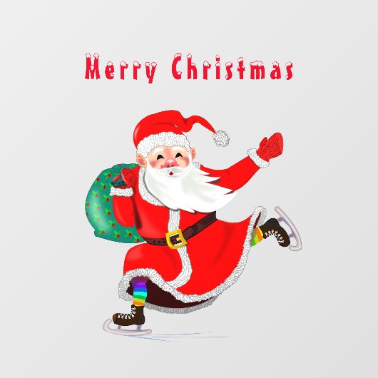 Weihnachtsmann - Geschenke für alle - Frohe Weihna Fensteraufkleber (Blatt)