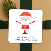 Weihnachtsmann-Geschenklabel | Weihnachtsgeschenk- Quadratischer Aufkleber
