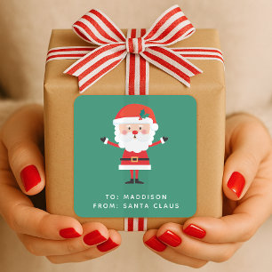 Weihnachtsmann-Geschenklabel Weihnachtsgeschenk- Quadratischer Aufkleber