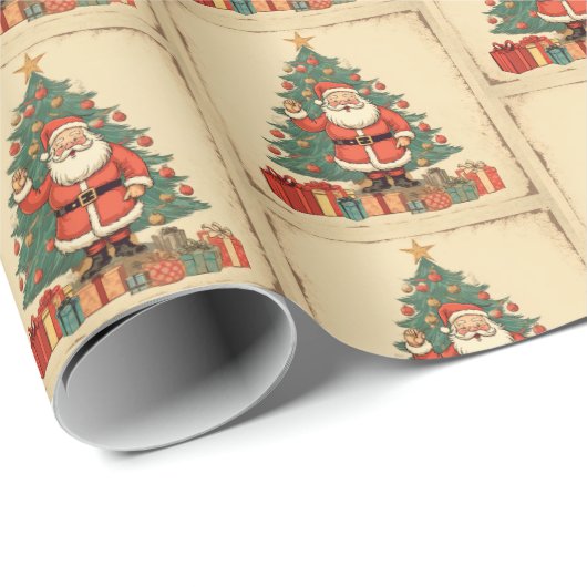 Weihnachtsmann Geschenkpapier (Rolleneckpunkt)