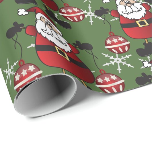 Weihnachtsmann Geschenkpapier (Rolleneckpunkt)