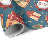 Weihnachtsmann Geschenkpapier (Rolleneckpunkt)