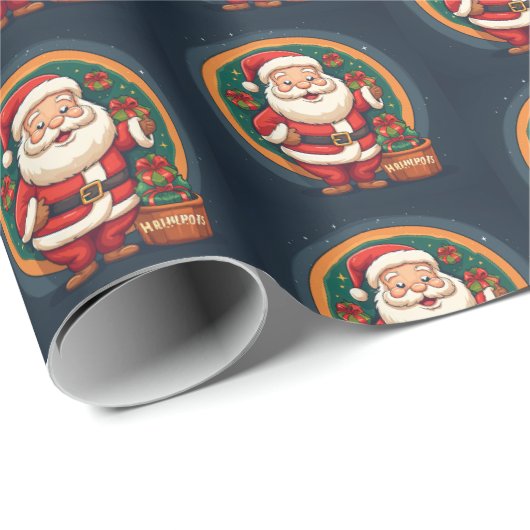 Weihnachtsmann Geschenkpapier (Rolleneckpunkt)
