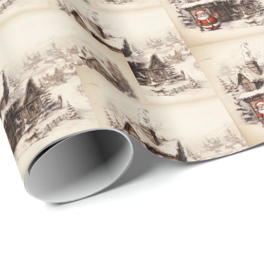 Weihnachtsmann Geschenkpapier (Rolleneckpunkt)
