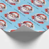 Weihnachtsmann-Geschenkpapier mit personalisiertem Geschenkpapier (Ecke)