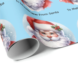 Weihnachtsmann-Geschenkpapier mit personalisiertem Geschenkpapier