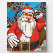 Weihnachtsmann-Geschenksack-Schneewald-Kunst Fotoplatte (Vorderseite)