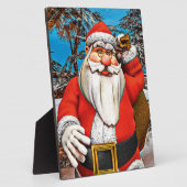 Weihnachtsmann-Geschenksack-Schneewald-Kunst Fotoplatte (Seite)