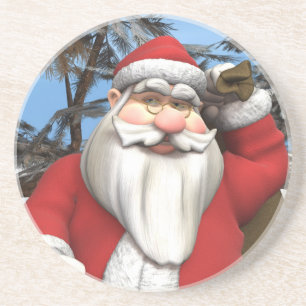Weihnachtsmann-Geschenksack-Schneewald-Kunst Getränkeuntersetzer