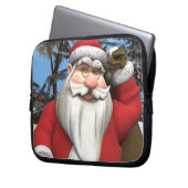Weihnachtsmann-Geschenksack Schneewald Kunst Laptopschutzhülle (Vorderseite Links)