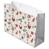 Weihnachtsmann-Geschenktasche – Whimsical Design Große Geschenktüte (Rückseite Schrägansicht)