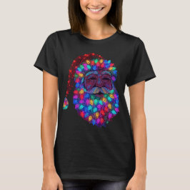 Weihnachtsmann-Gesicht aus Weihnachtsbaumlichtern T-Shirt
