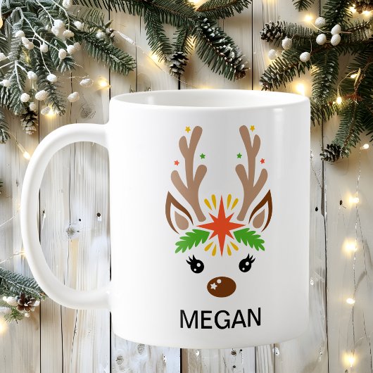 Weihnachtsmann-Gesicht mit individuellem Namen Kaffeetasse