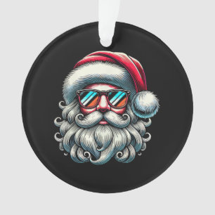 Weihnachtsmann-Gesicht Retro-Sonnenbrille Weihnach Ornament