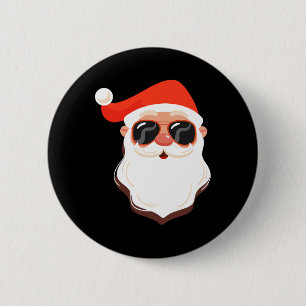 Weihnachtsmann Gesicht Sonnenbrille Mit Hut Bart S Button