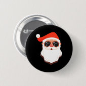Weihnachtsmann Gesicht Sonnenbrille Mit Hut Bart S Button (Vorne & Hinten)