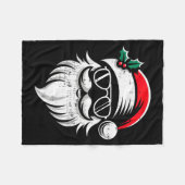 Weihnachtsmann Gesicht Sonnenbrille Mit Hut Bart W Fleecedecke (Vorderseite (Horizontal))