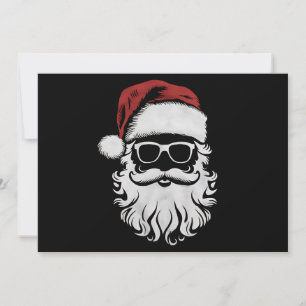 Weihnachtsmann-Gesicht-Sonnenbrille Mit Hut Bart X Feiertagskarte