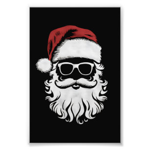 Weihnachtsmann-Gesicht-Sonnenbrille mit Hut Bart X Fotodruck