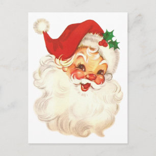 weihnachtsmann gesicht vintage feiertagspostkarte
