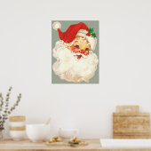 Weihnachtsmann-Gesicht Vintage Poster (Küche)