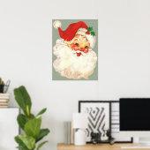 Weihnachtsmann-Gesicht Vintage Poster (Heimbüro)