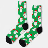Weihnachtsmann-Gesichter Weihnachtsgeschenk bedruc Socken (Linkes Detail)