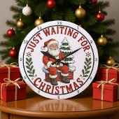 Weihnachtsmann Gewartet Große Wanduhr