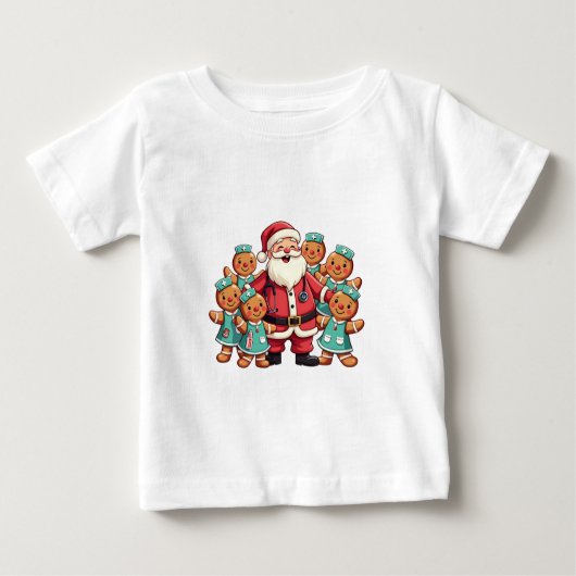 Weihnachtsmann Gingerbret Krankenpfleger Baby T-shirt (Vorderseite)