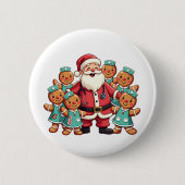 Weihnachtsmann Gingerbret Krankenpfleger Button (Vorderseite)