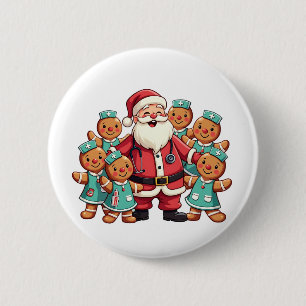 Weihnachtsmann Gingerbret Krankenpfleger Button