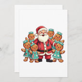 Weihnachtsmann Gingerbret Krankenpfleger Dankeskarte (Vorne/Hinten)