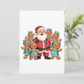 Weihnachtsmann Gingerbret Krankenpfleger Einladung (Stehend Vorderseite)