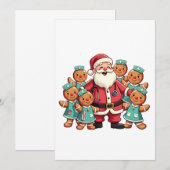 Weihnachtsmann Gingerbret Krankenpfleger Einladung (Vorne/Hinten)