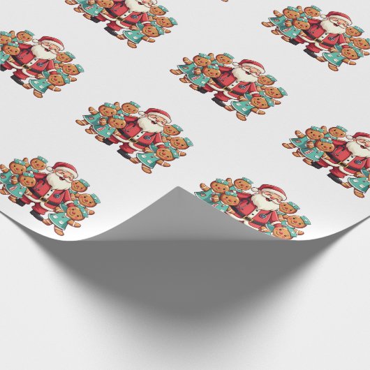 Weihnachtsmann Gingerbret Krankenpfleger Geschenkpapier (Ecke)