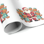 Weihnachtsmann Gingerbret Krankenpfleger Geschenkpapier (Rolleneckpunkt)
