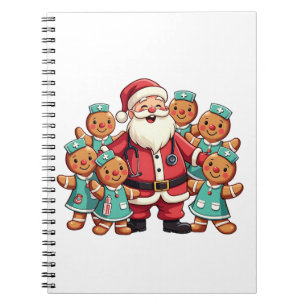 Weihnachtsmann Gingerbret Krankenpfleger Notizblock