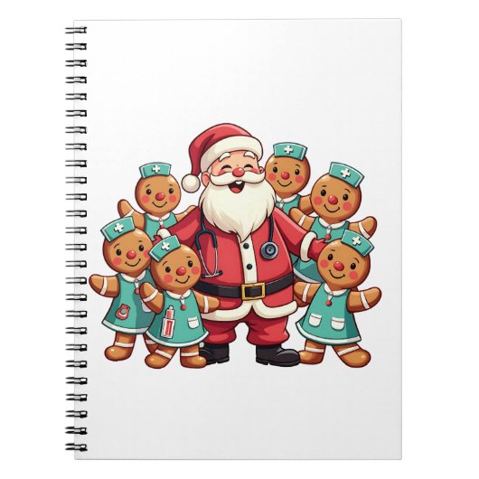 Weihnachtsmann Gingerbret Krankenpfleger Notizblock (Vorderseite)