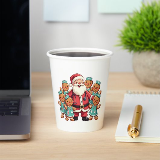 Weihnachtsmann Gingerbret Krankenpfleger Pappbecher (InSitu)