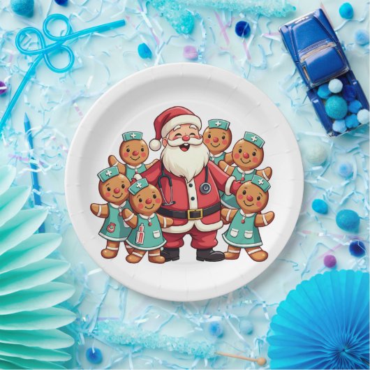 Weihnachtsmann Gingerbret Krankenpfleger Pappteller (Party)