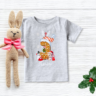 Weihnachtsmann Gingerbrett Name Letter J Girl Baby T-shirt