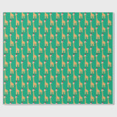 Weihnachtsmann-Giraffe Geschenkpapier (Flach)